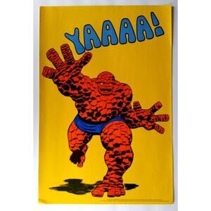 The Thing Poster 1982 Orange Crush Marvel Comics NOS Fantastic Four Superhero